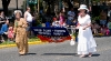 Darlene and ? Holding The Banner