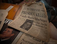 Newspaper from the day John F. Kenndedy died